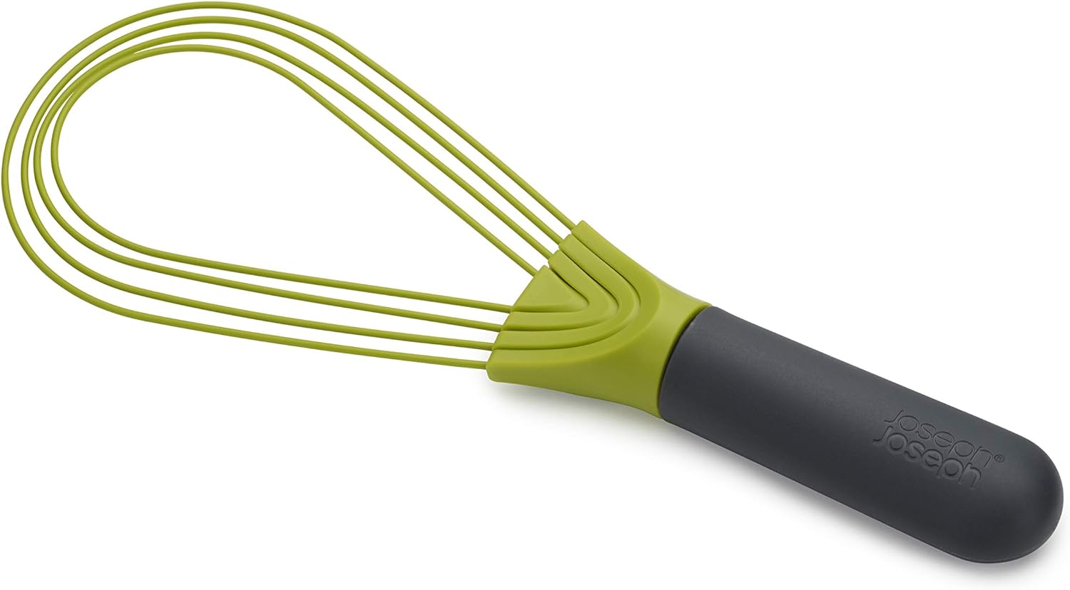 Joseph Joseph 10539 Twist Whisk 2-In-1 Collapsible Balloon and Flat Whisk Silicone Coated Steel Wire, Gray/Green