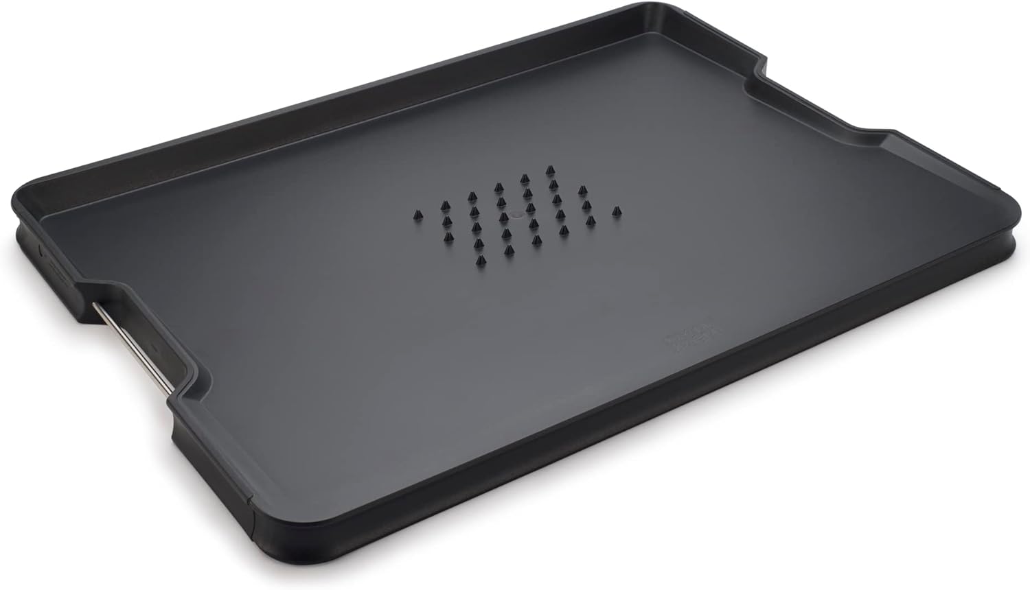 Joseph Joseph Cut&Carve Plus - Non-Slip, Multi-Function, Double-Sided Cutting Board for Food Preparation and Carving- Dishwasher Safe, Large  Black