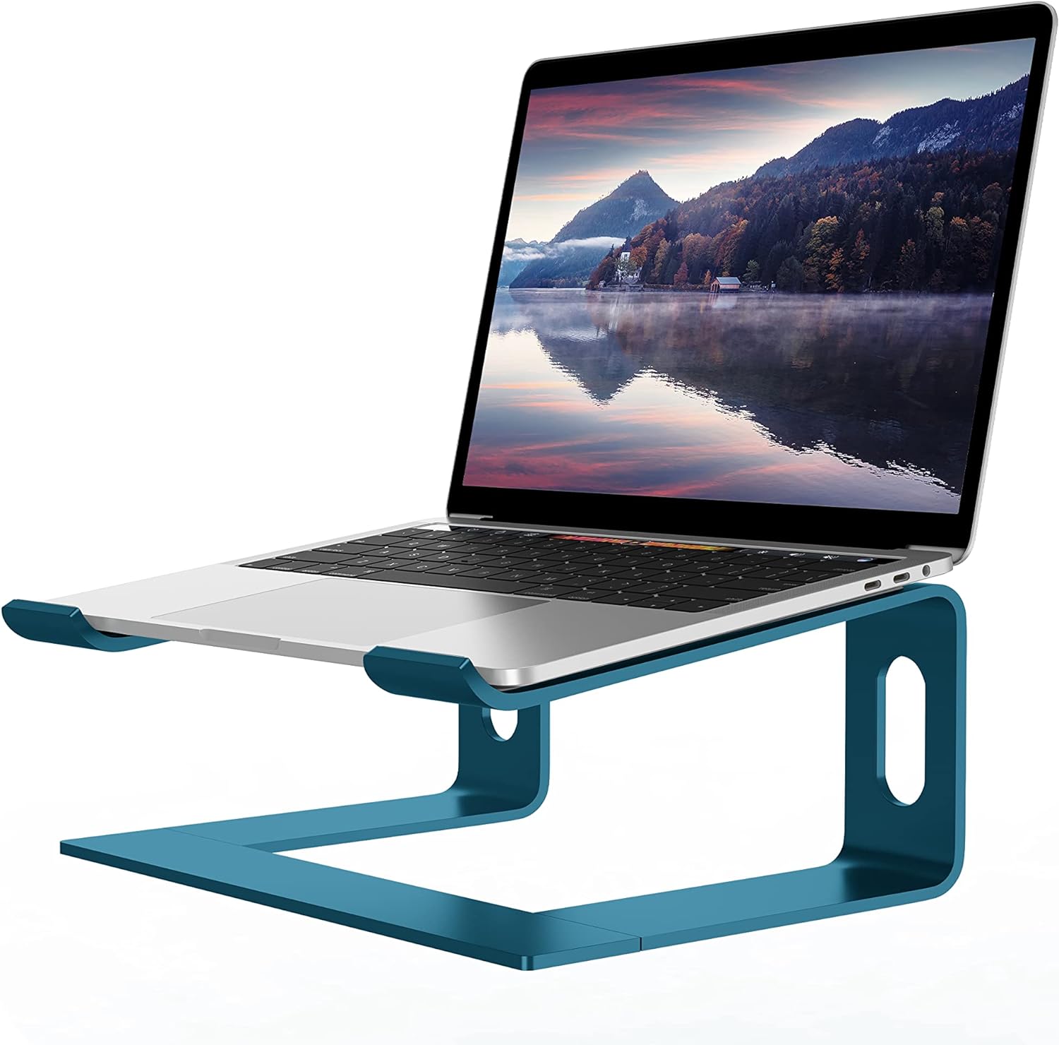 ALASHI Laptop Stand for Desk, Aluminum Computer Riser, Ergonomic Notebook Holder, Detachable Metal Laptops Elevator, PC Cooling Mount Support 10 to 15.6 Inches Notebook, Navy Blue