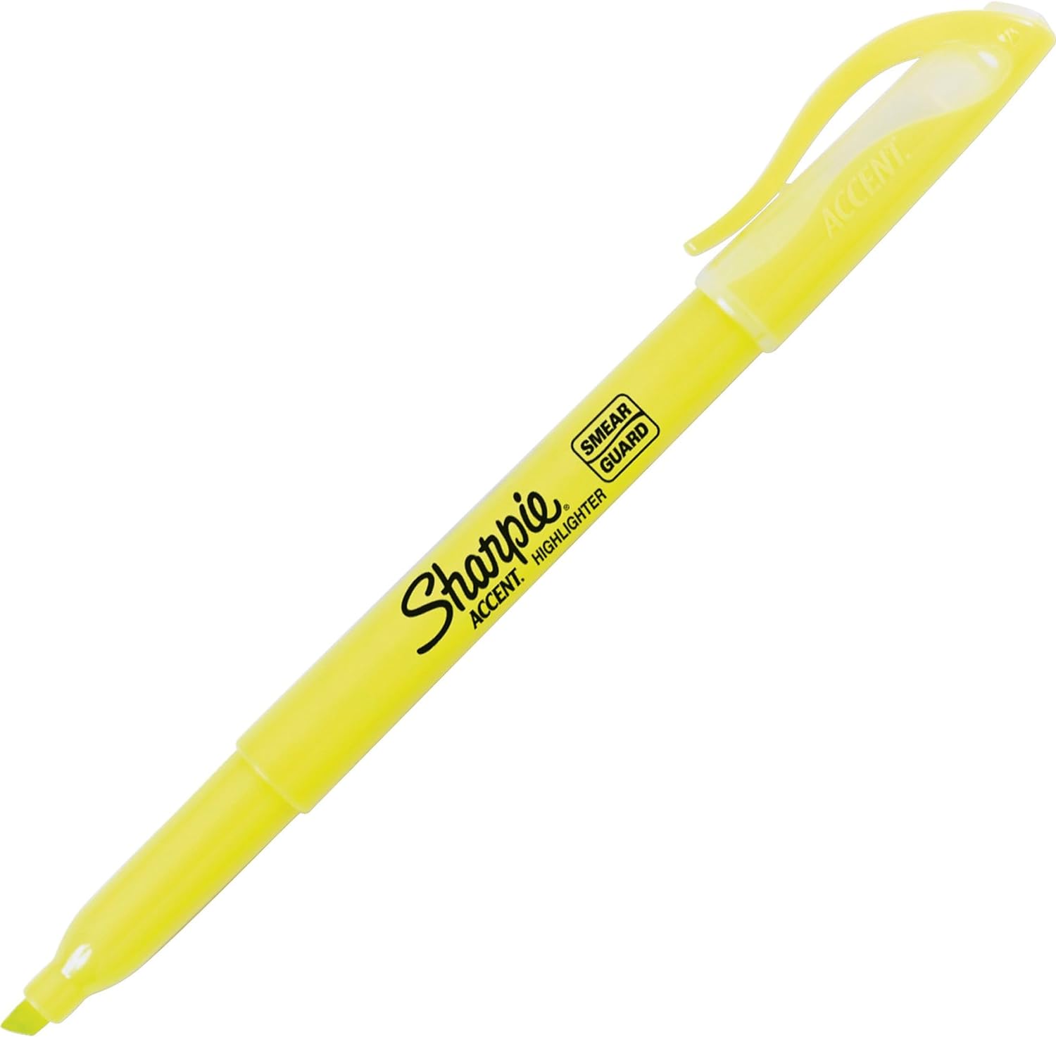 SHARPIE Pocket Style Highlighters, Chisel Tip, Fluorescent Yellow, Box of 12