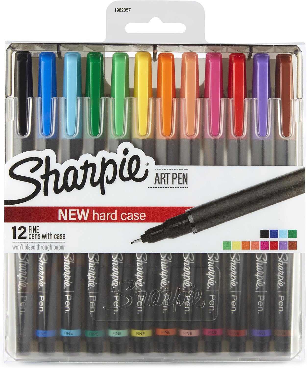 SHARPIE Art Pens, Fine Point, Assorted Colors, Hard Case, 12 Pack (1982057)