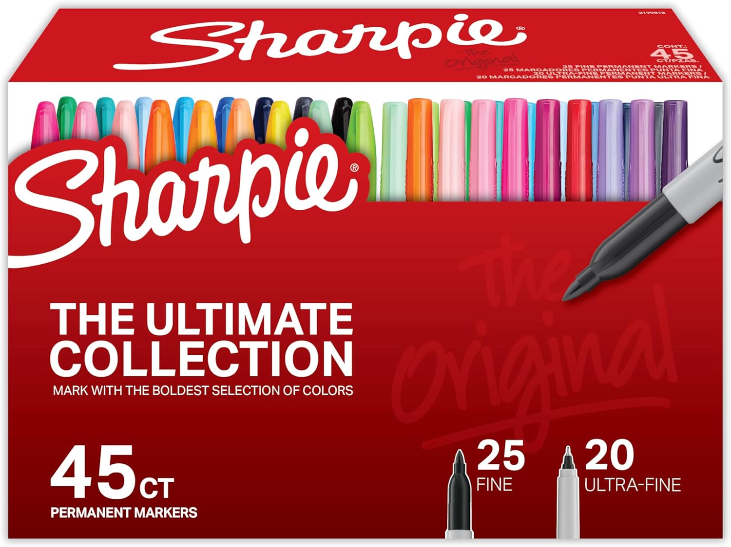 Sharpie Permanent Markers, Fine and Ultra-Fine Tips, 45 Count, Ultimate Color Collection