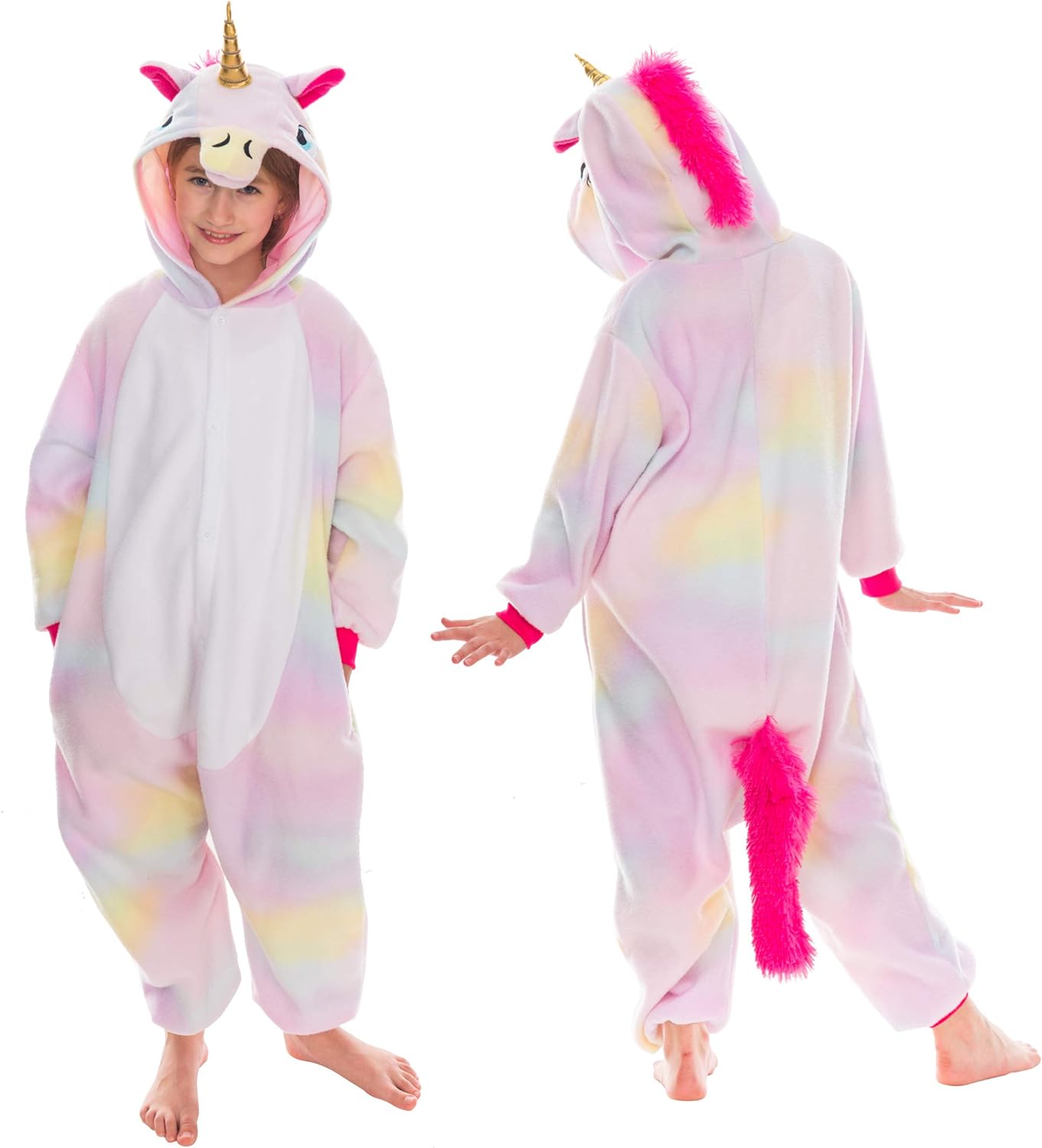 Spooktacular Creations Unisex Child Pajama Plush jumpsuit One Piece Unicorn Animal Costume