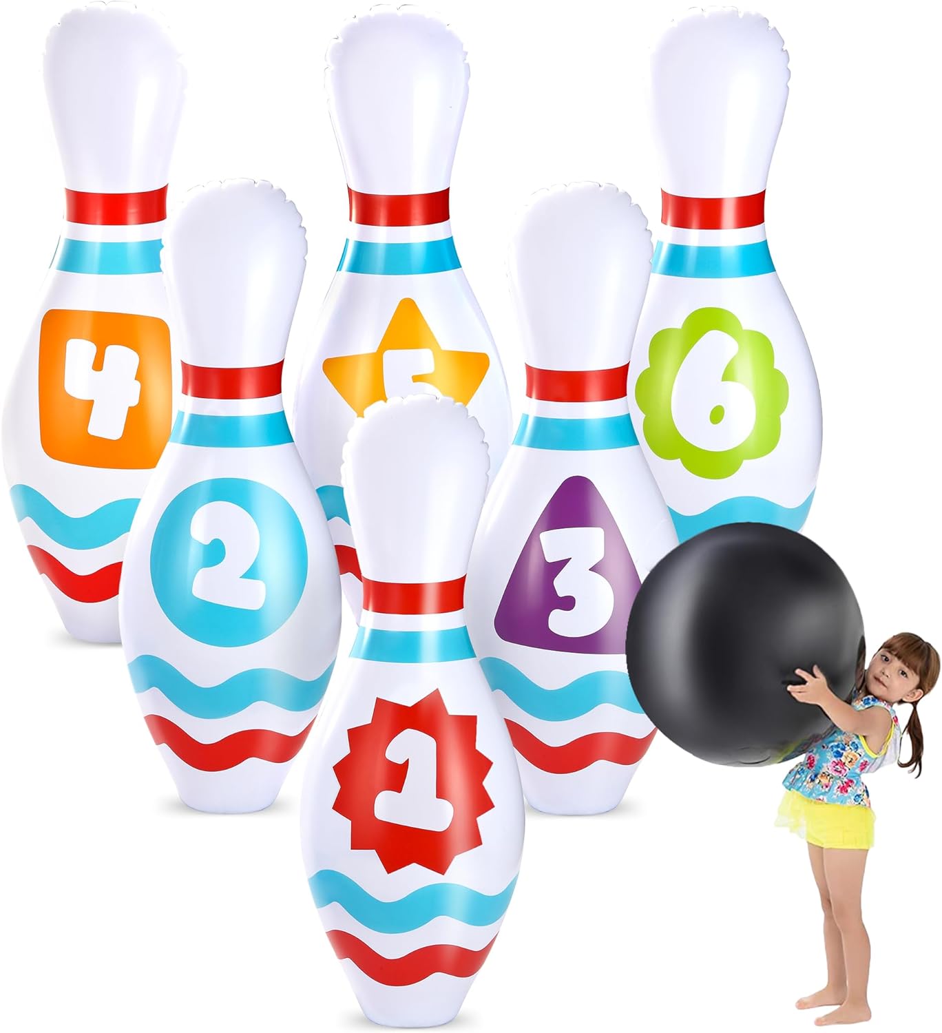 Giant Inflatable Bowling Set for Kids and Adults, Christmas Birthday Party Games, Kids Education Motor Skills Toys