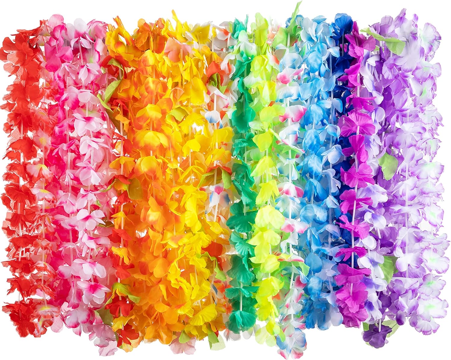 JOYIN 60 Counts Hawaiian Leis Bulk, Tropical Hawaiian Luau Flower Lei Party Favors Beach Hawaii Luau Party Supplies