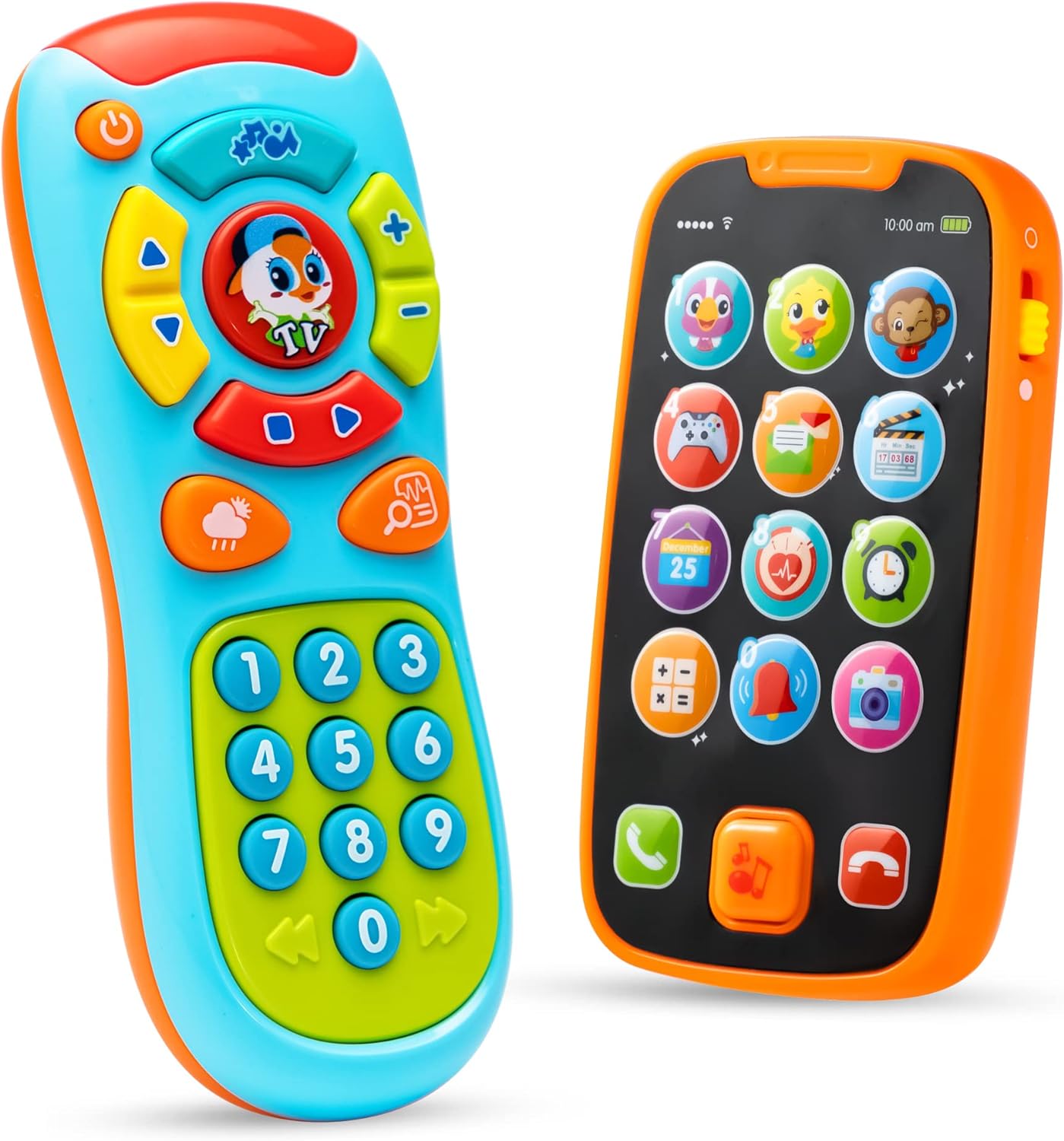 JOYIN My Learning Remote and Phone Bundle with Music, Fun Smartphone Toys for Baby, Infants, Kids, Boys or Girls, Holiday Stocking Stuffers, Birthday and Kids Toys