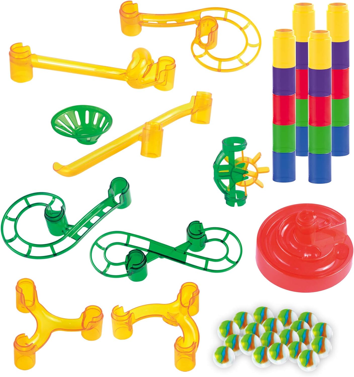 Marble Run Premium Booster Toy Set (50 Pcs), Add-On Set for Marbulous Marble Run Toy Set