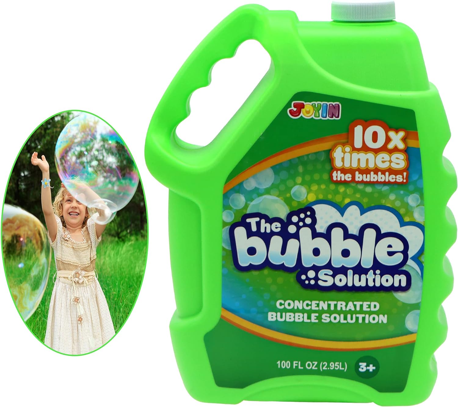 JOYIN 100 Oz Concentrated Bubble Solution (up to 8 Gallon) for Large Party in Summer Celebrations, Party Favor, Bubble Summer Toy, Classroom Prizes, Easter (Green)