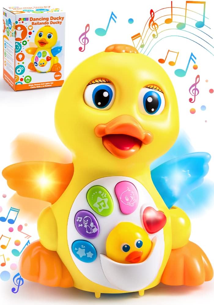 JOYINBabyToysDuck-InfantMusicalToys6+Months,DancingMovingTummyTimewithMusic&Lights,LightUpLearningToys,ActivityCenterforToddlers,EasterGifts