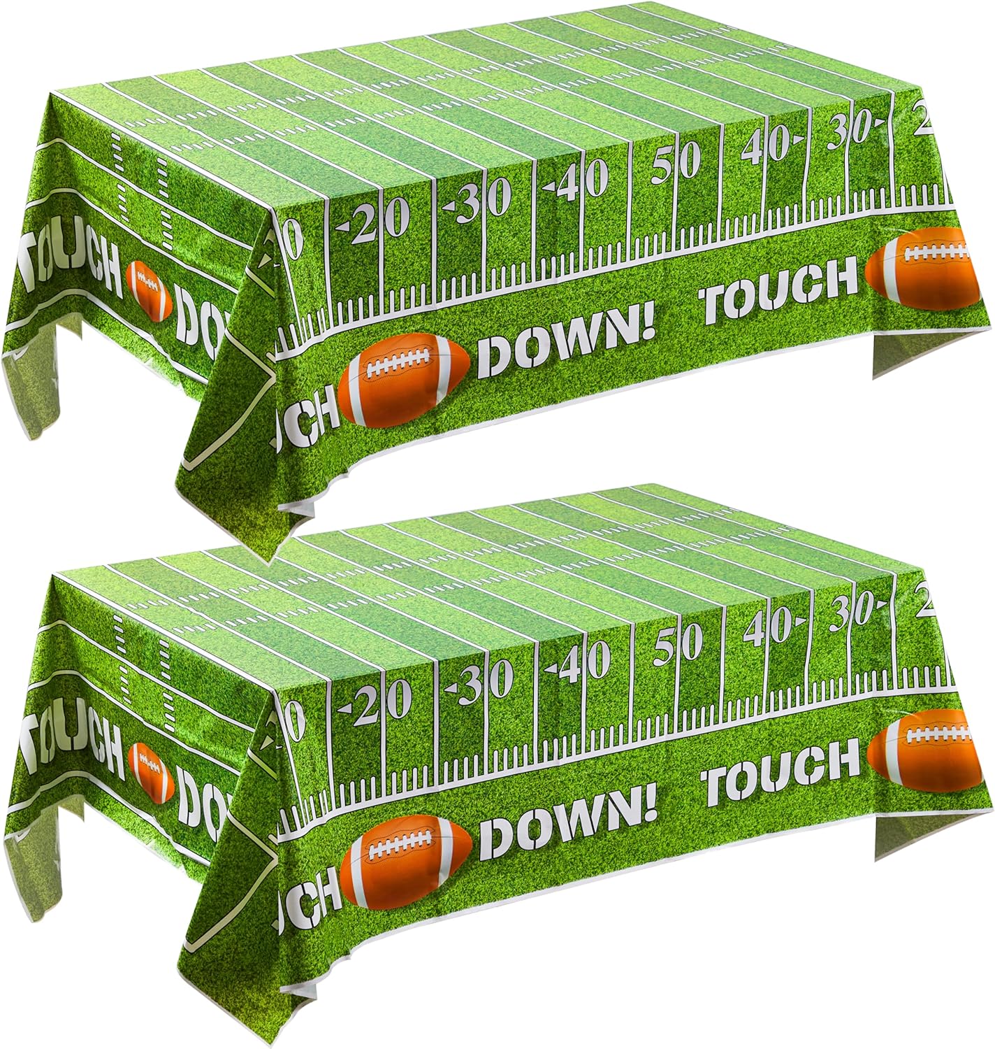 JOYIN 2 PCS Football Table Cover (54*72) for Football Party Touchdown Tablecloth, Game Day Table Cover, Tailgate Table Cover Plastic Party Supplies