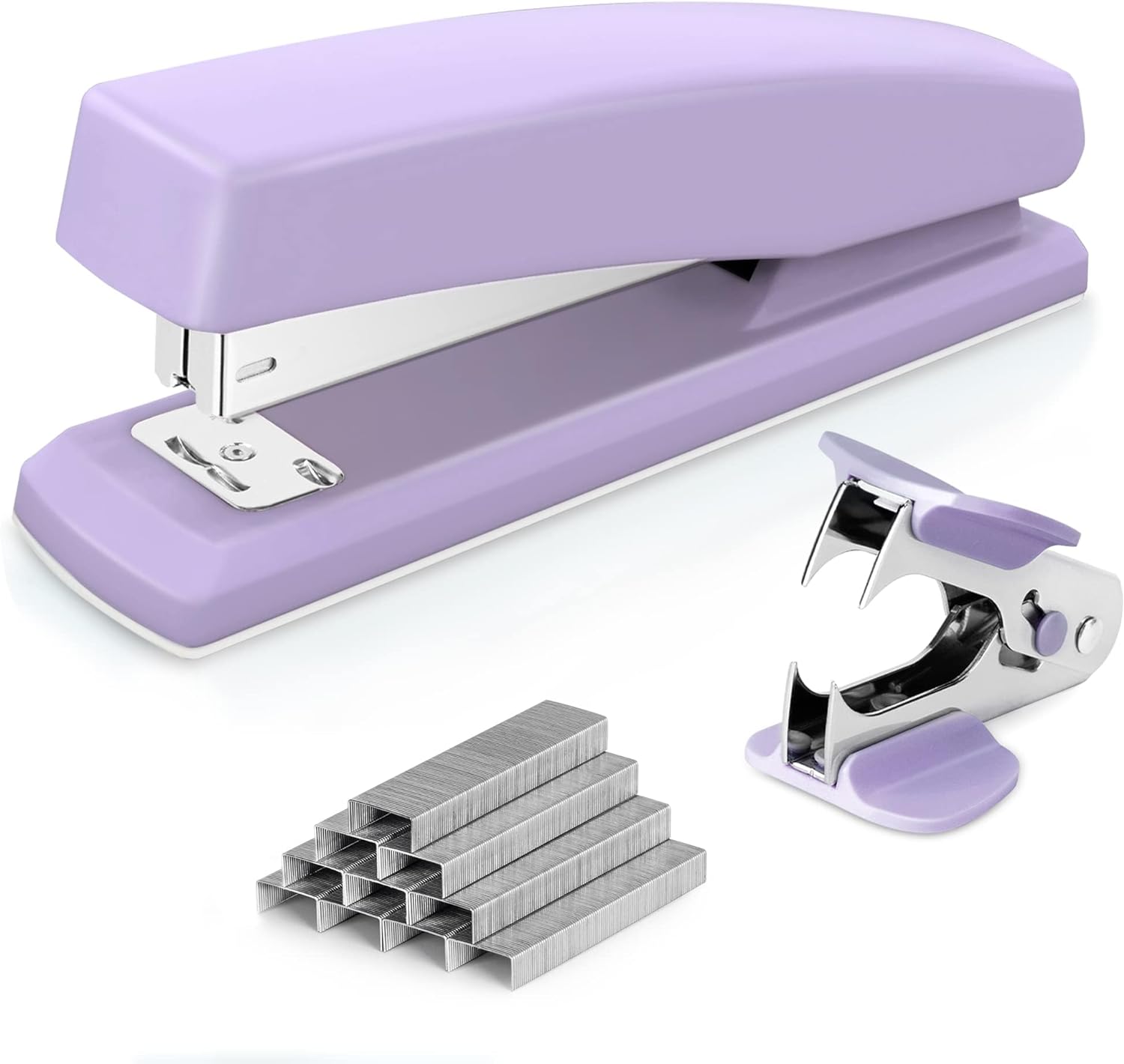 Deli Stapler, Desktop Stapler, Office Stapler, 20 Sheet Capacity, Includes 1000 Staples and Staple Remover, Purple