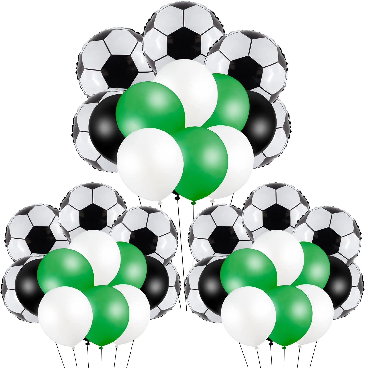 70 Pieces Soccer Balloons Soccer Birthday Party Supplies Includes 10 Pieces Soccer Aluminum Foil Metallic Foil Balloons and 60 Pieces Latex Balloons for Boys Girls Soccer Themed Birthday Party Decor