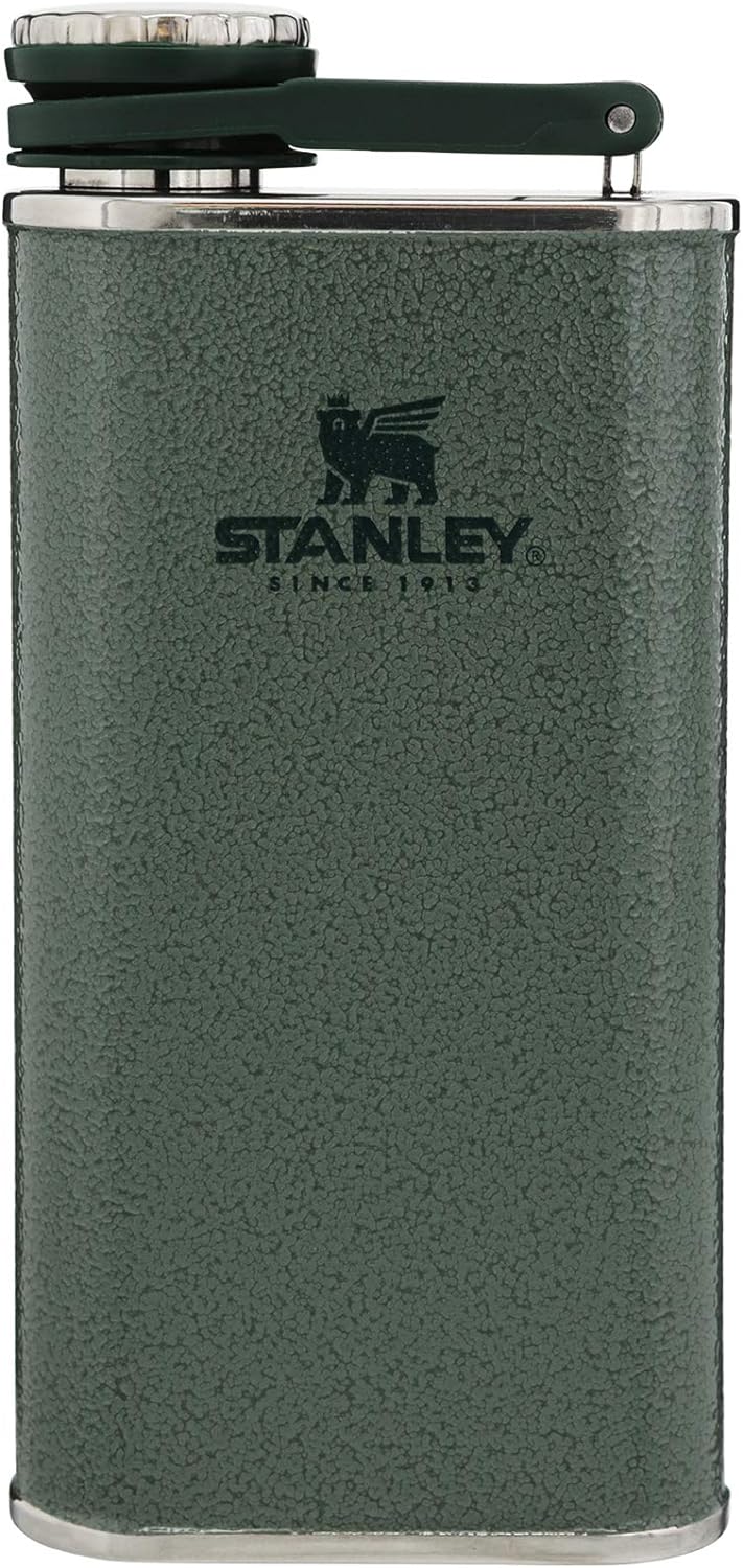 Stanley Classic Flask 8oz with Never-Lose Cap, Wide Mouth Stainless Steel Hip Flask