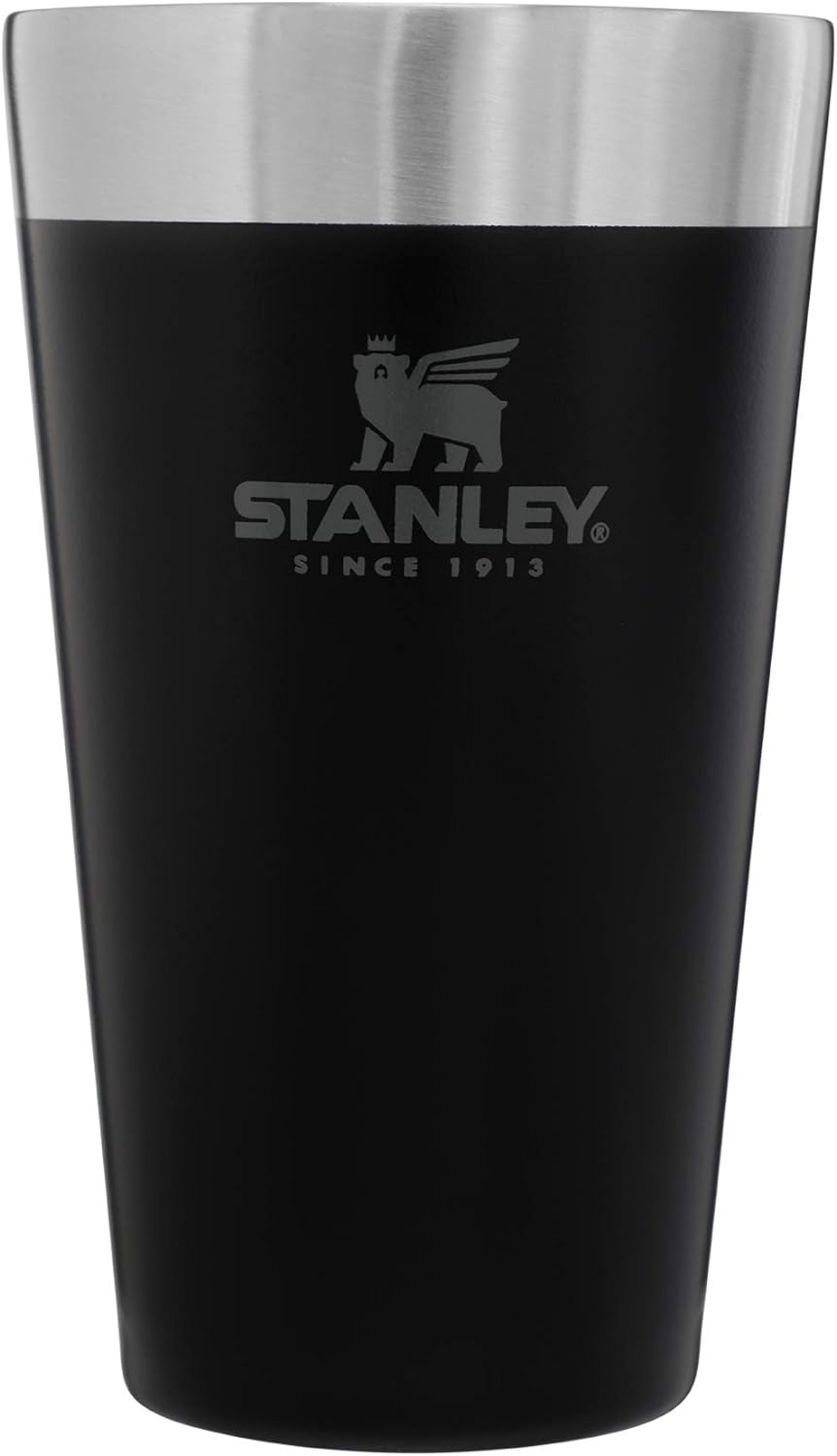 STANLEY Adventure Inulsated Stacking Beer Pint Glass, 16oz Stainless Steel Double Wall Rugged Metal Drinking Tumbler