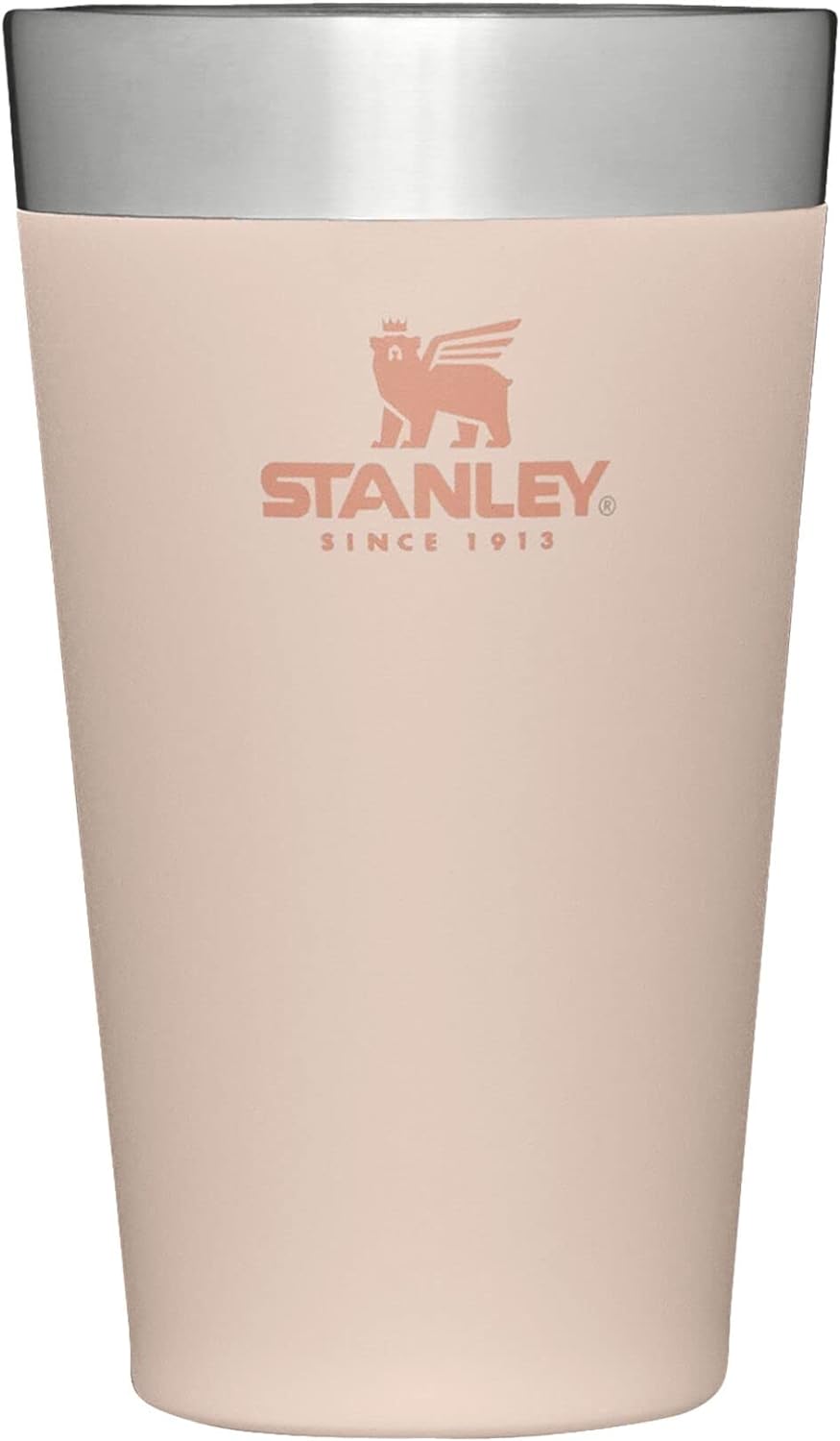 STANLEY Adventure Inulsated Stacking Beer Pint Glass, 16oz Stainless Steel Double Wall Rugged Metal Drinking Tumbler