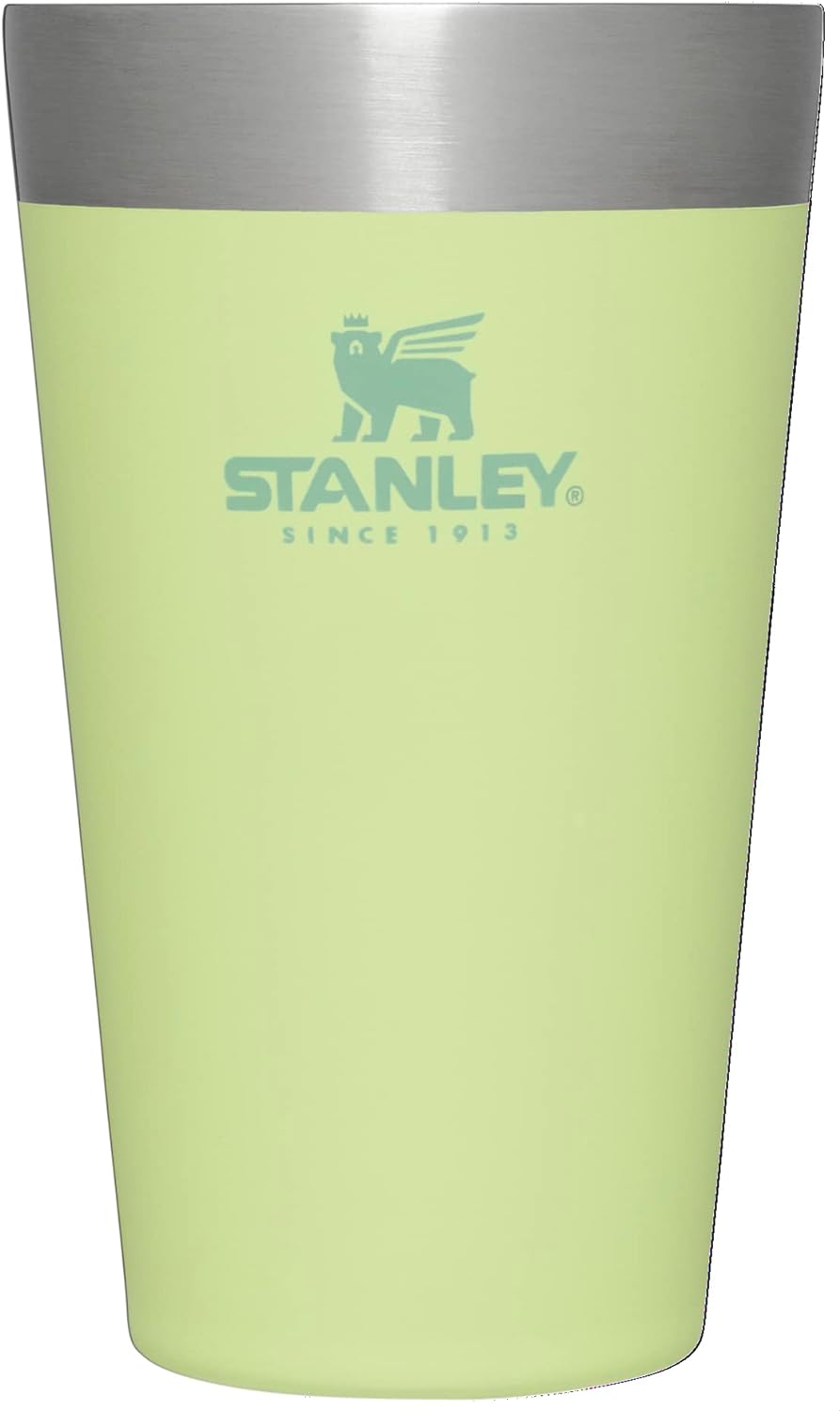 STANLEY Adventure Inulsated Stacking Beer Pint Glass, 16oz Stainless Steel Double Wall Rugged Metal Drinking Tumbler