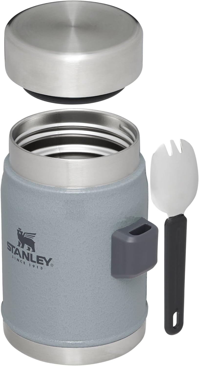 Stanley Classic Legendary Classic Food Jar   Spork 14oz Hammertone Silver