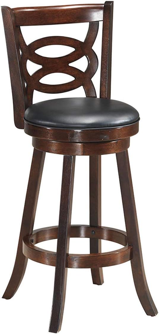 COSTWAY Bar Stools, Counter Height Dining Chair, Fabric Upholstered 360 Degree Swivel, PVC Cushioned Seat, Perfect for Dining and Living Room (Height 29)