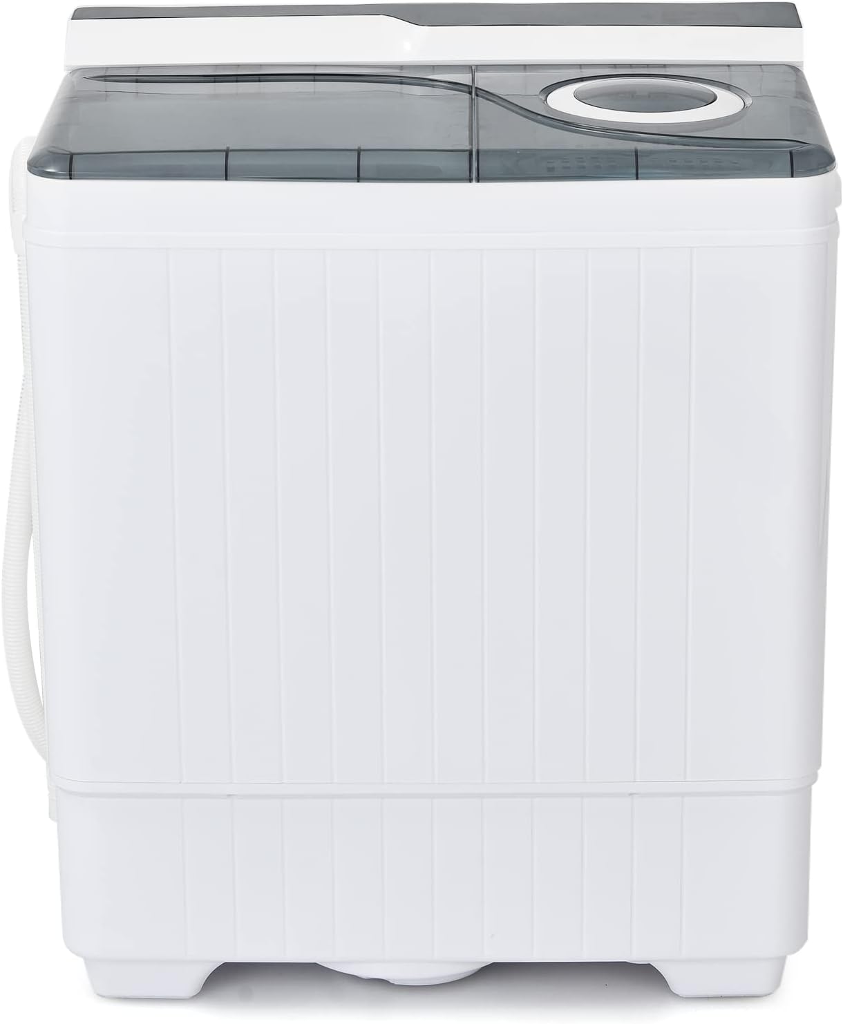 COSTWAY Portable Washing Machine, Twin Tub 26 Lbs Capacity, 18 Lbs Washer and 8 Lbs Spinner, Compact Washer with Control Knobs, Timer Function, Drain Pump, Laundry washer for Apartment RV, Grey