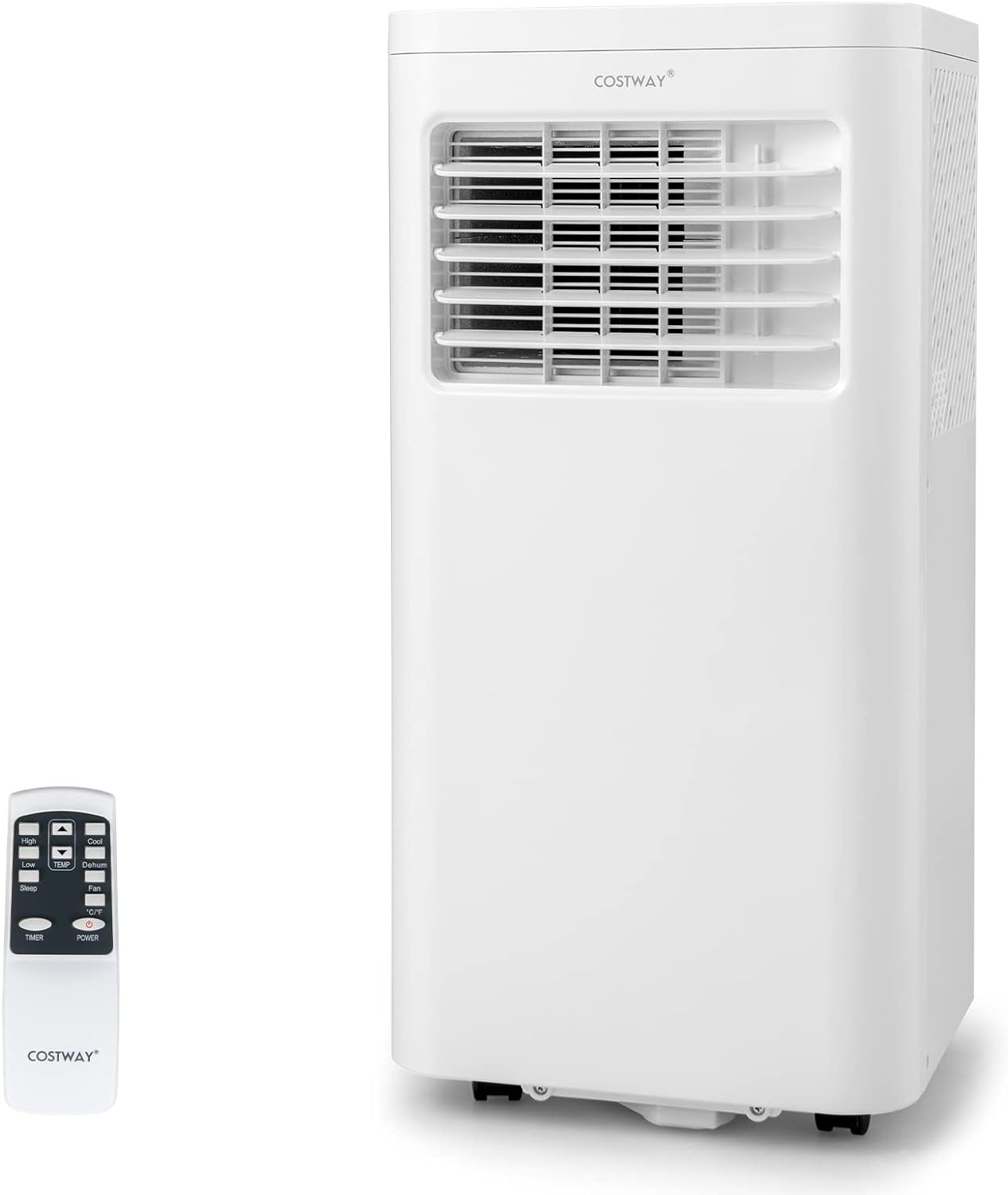 COSTWAY Portable Air Conditioner, 8000 BTU 3-in-1 Personal AC Unit with Built-in Dehumidifier, Fan Mode, Sleep Mode, 24H Timer, Remote Control, Remote Control, Cools up to 250 Sq. Ft for Bedroom