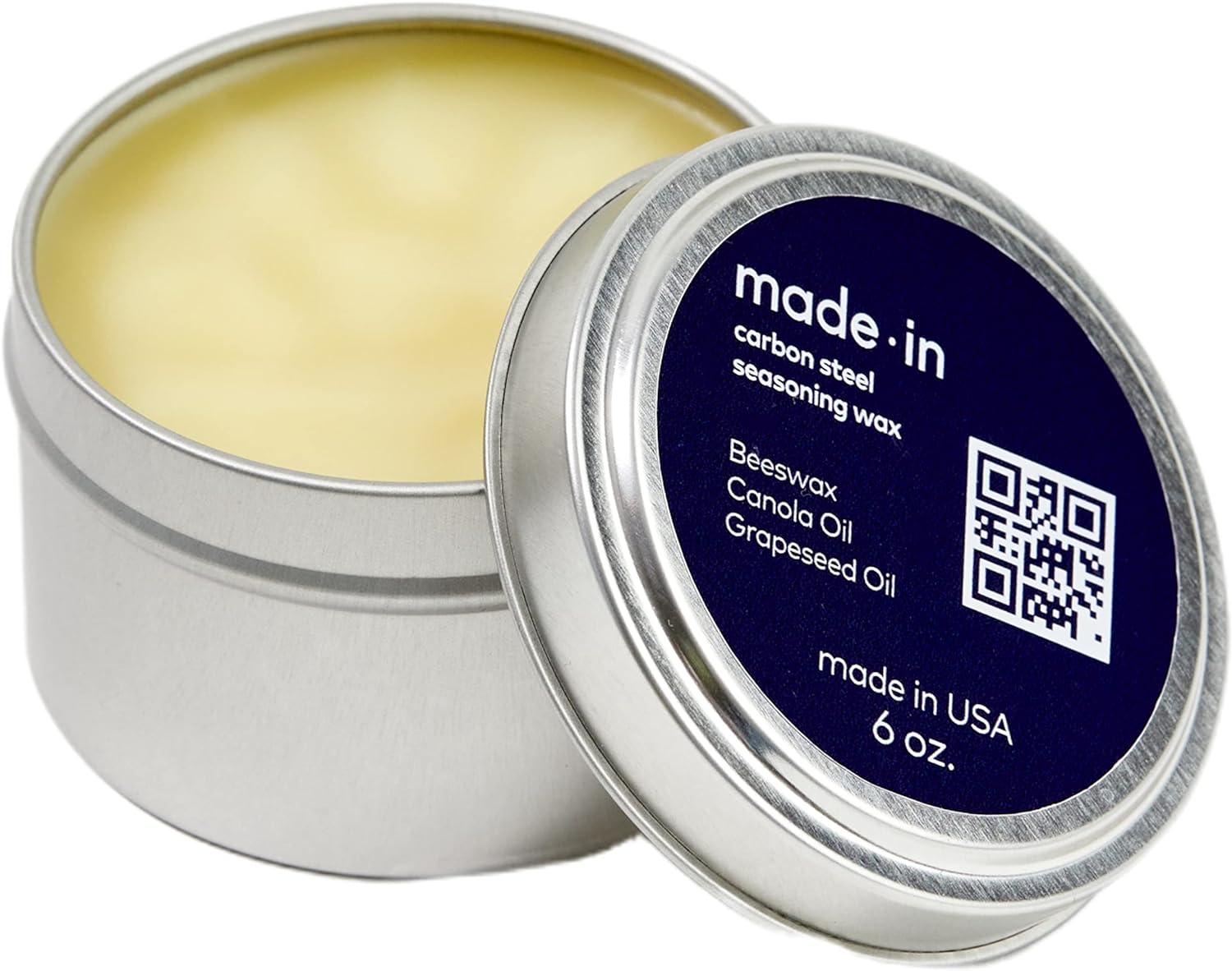 Made In Cookware - Carbon Steel Seasoning Wax (6 Oz) - Made in USA - Blend of Oils & Beeswax