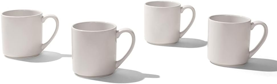 Made In Cookware - Set of 4 - Coffee Mug Set - 12 oz - White - Porcelain England - Dishwasher and Microwave Safe