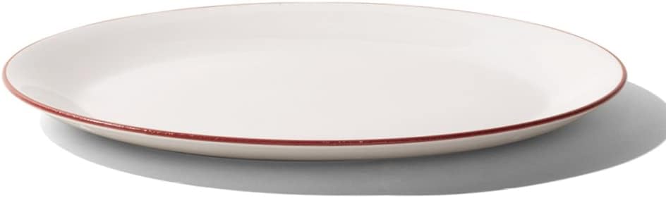 Made In Cookware - Serving Platter - White With Red Rim - Porcelain England