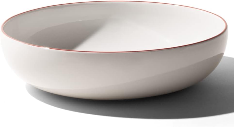 Made In Cookware - Serving Bowl - White With Red Rim - Porcelain England