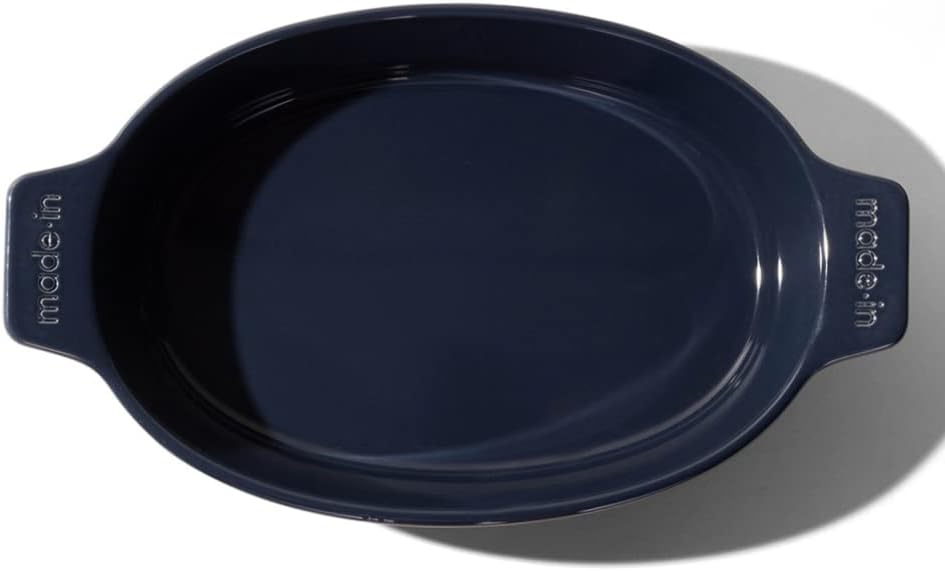 Made In Cookware - Oval Baking Dish - Slate Blue - Hand Crafted Ceramic - Professional Bakeware - Made in France