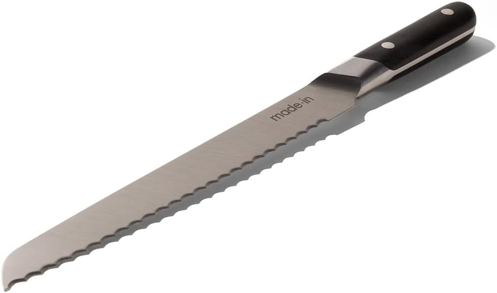 Made In Cookware - 9 Inch Bread Knife France - Full Tang With Truffle Black Handle