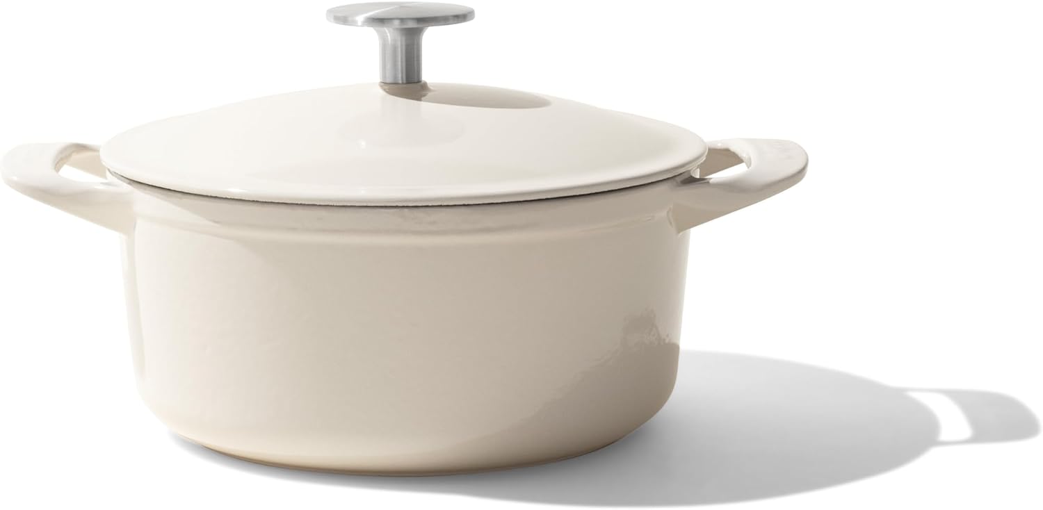 Made In Cookware - Dutch Oven 3.5 Quart - Linen - Enameled Cast Iron - Exceptional Heat Retention & Durability - Professional Cookware - Made in France - Induction Compatible