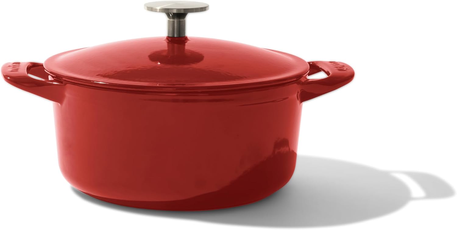 Made In Cookware - Dutch Oven 3.5 Quart - Red - Enameled Cast Iron - Exceptional Heat Retention & Durability - Professional Cookware - Made in France - Induction Compatible