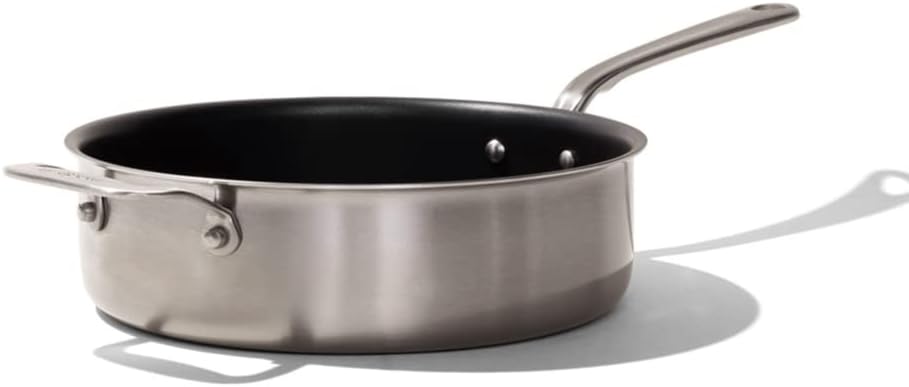 Made In Cookware - 3.5 Quart Non Stick Saute Pan With Lid - 5 Ply Stainless Clad - Professional Cookware Italy - Induction Compatible