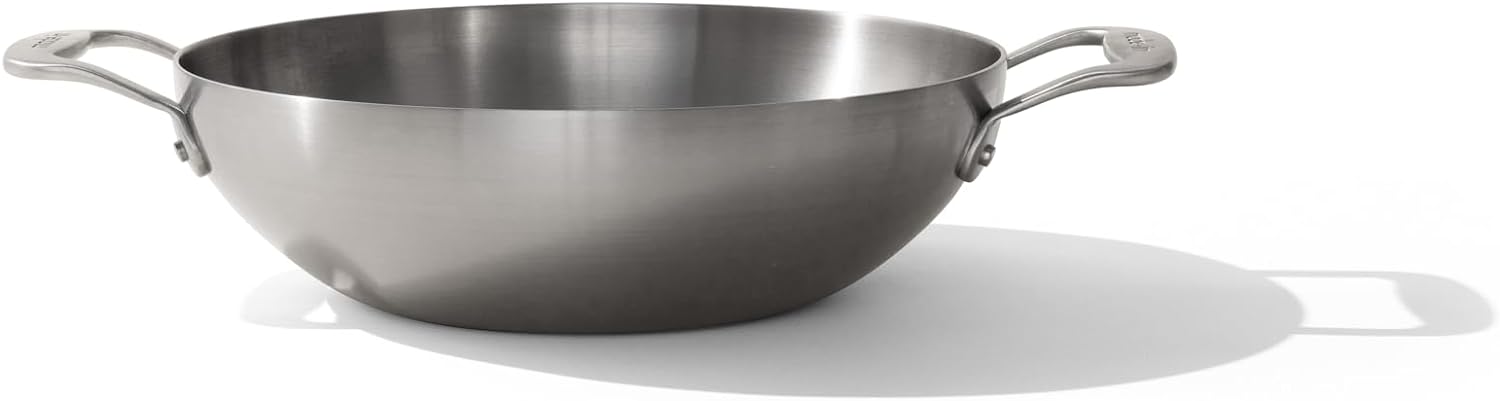 Made In Cookware - 10 Stainless Steel Kadai Pan - 5 Ply Stainless Clad - Professional Cookware Italy - Induction Compatible