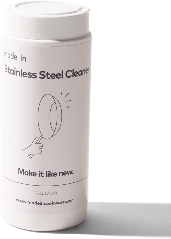 Made In Cookware - Stainless Steel Cleaner - Environmentally Safe Stainless Steel Cleaner for Polishing and Cleaning Pots and Pans USA - 12oz Powder