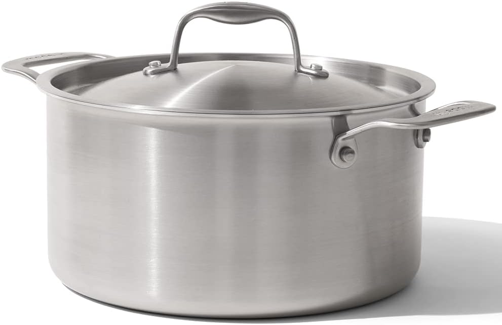 Made In Cookware - 6 Quart Stainless Steel Stock Pot With Lid - 5 Ply Stainless Clad - Professional Cookware - Made in Italy - Induction Compatible