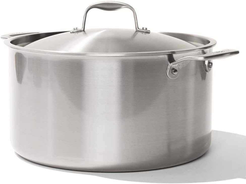 Made In Cookware - 12 Quart Stainless Steel Stock Pot With Lid - 5 Ply Stainless Clad - Professional Cookware - Made in Italy - Induction Compatible