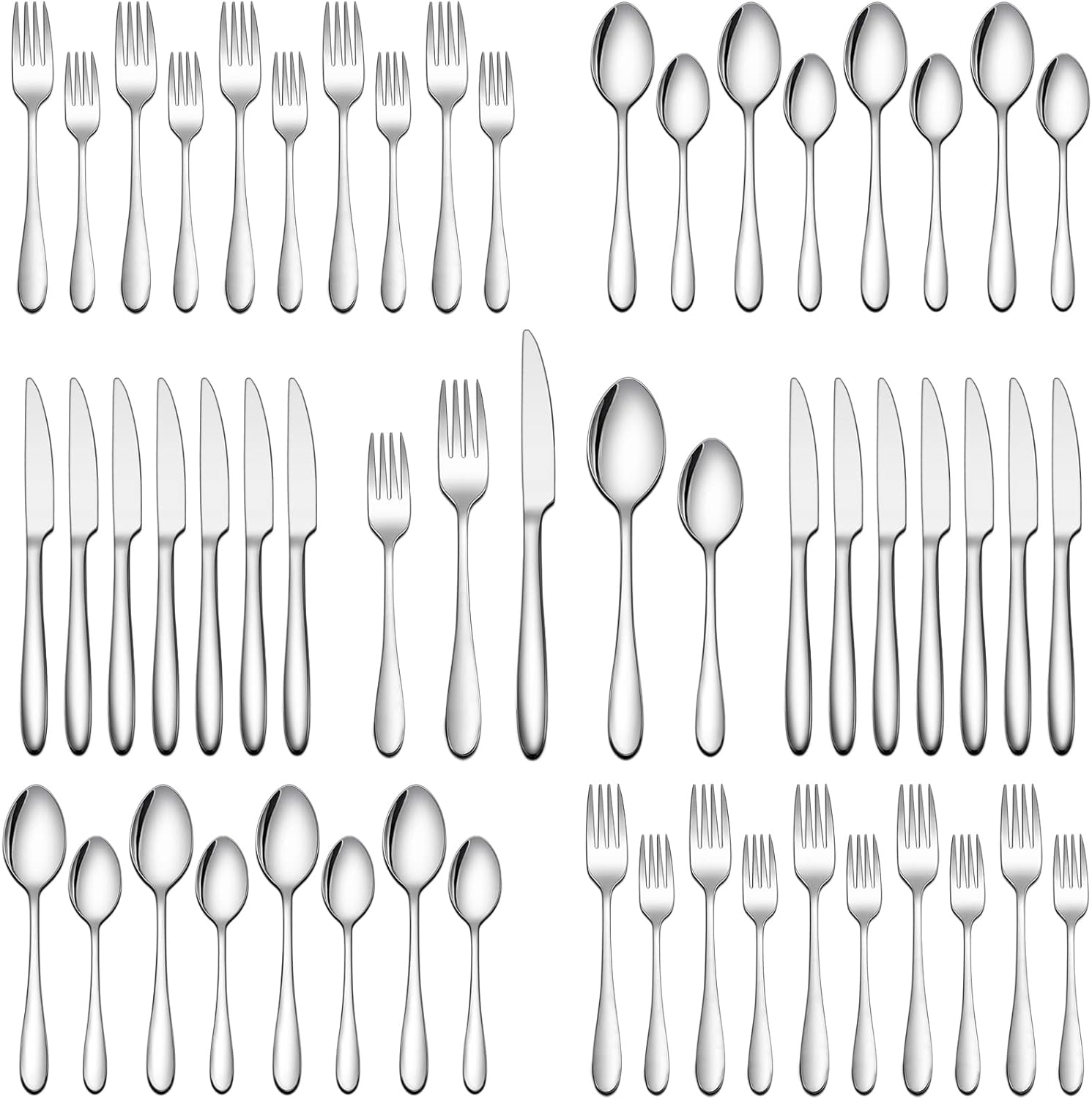 20-Piece Silverware Set, Wildone Stainless Steel Flatware Set Service for 4, Tableware Cutlery Set for Home Kitchen Hotel Restaurant, Mirror Polished, Dishwasher Safe