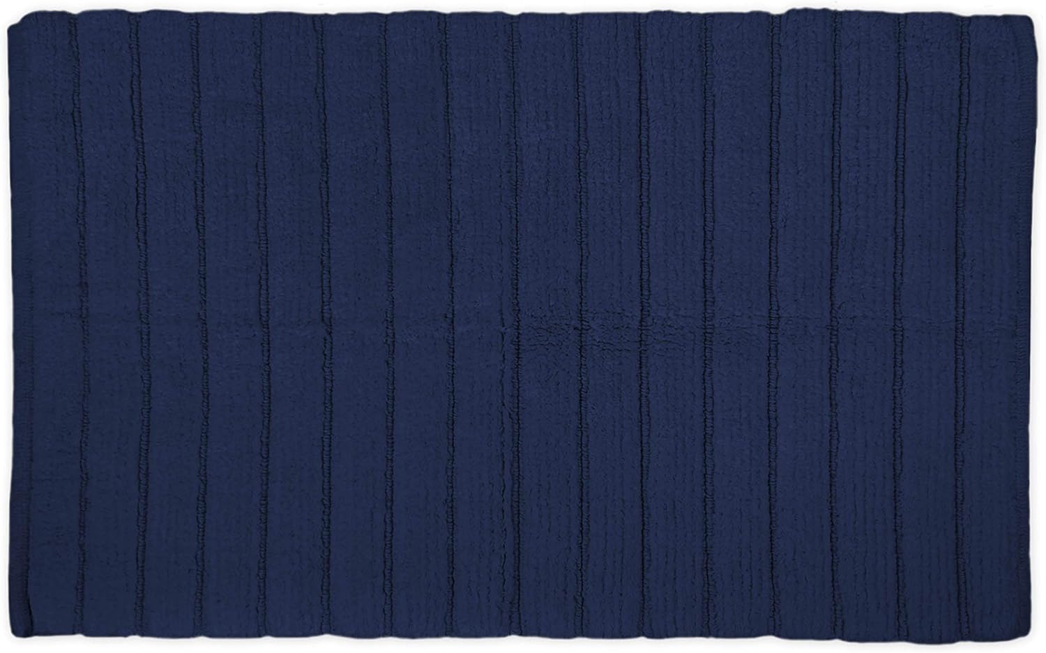 DII Ribbed Bathroom Floor Mat Collection Soft, Absorbant and Machine Washable, 17x24, Navy