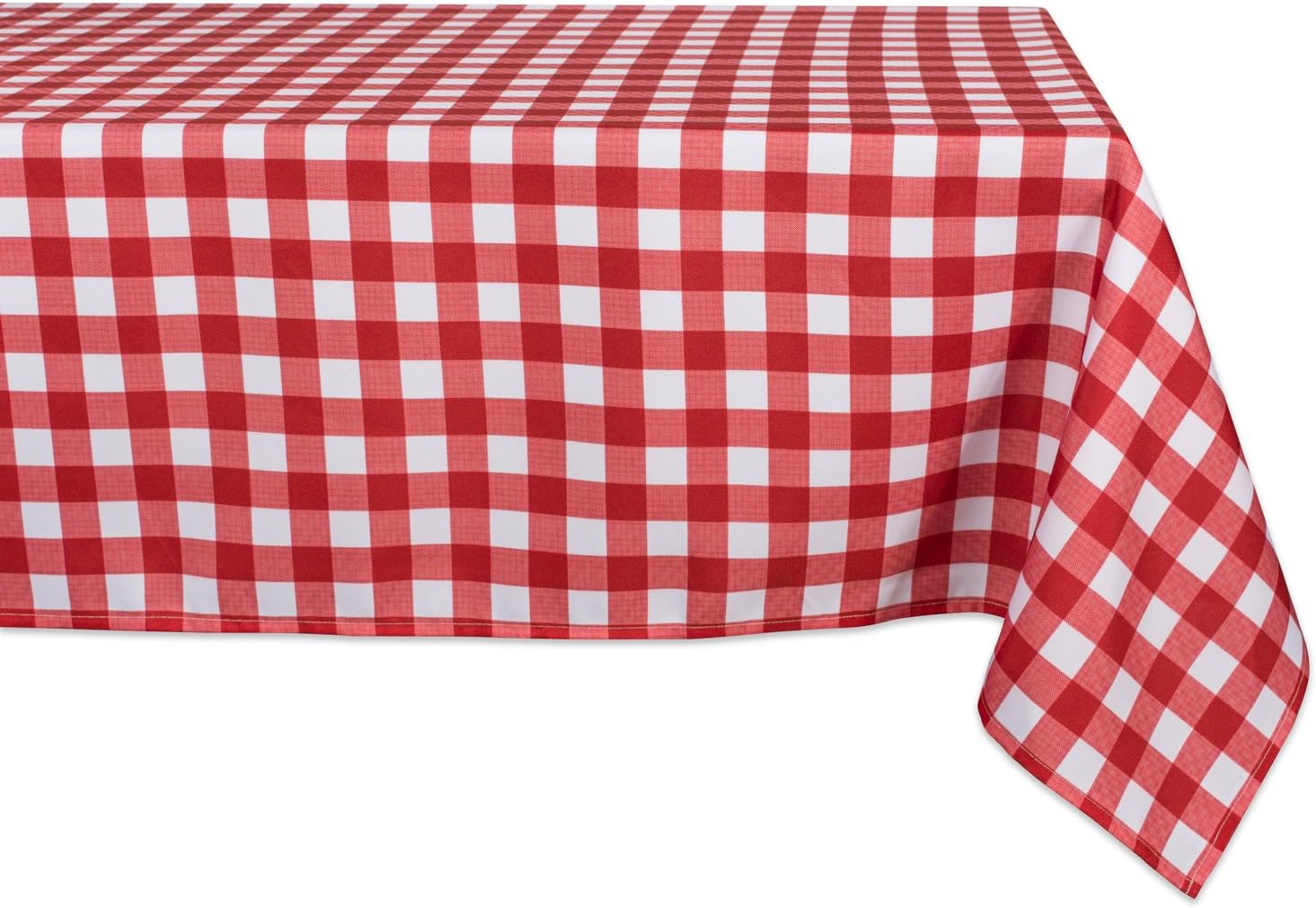 DII Red Check Outdoor Tabletop Collection, Stain Resistant & Waterproof, 60x84, Check