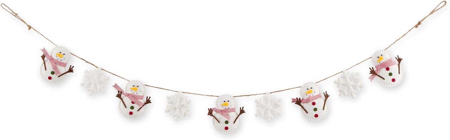 DII Christmas Holiday Hanging Wall Decor Lightweight & Decorative, 59 Length, Garland, Snowman