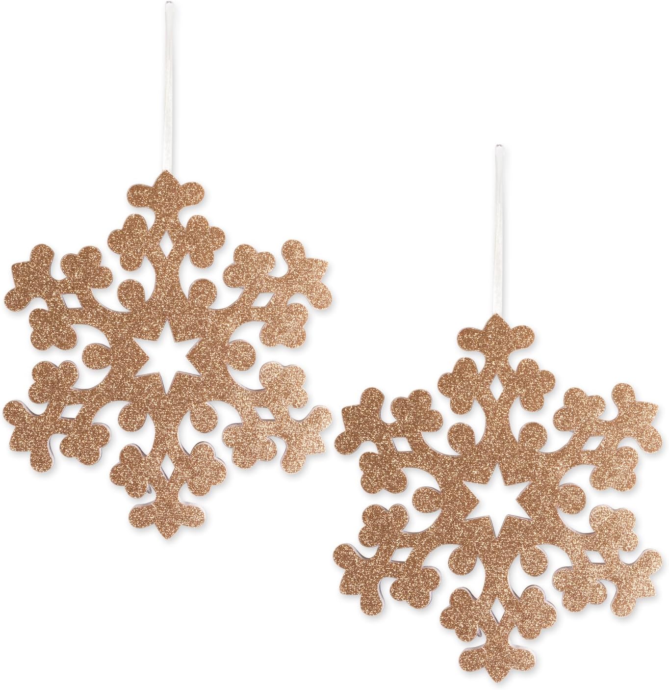 DII Christmas Holiday Hanging Wall Decor Lightweight & Decorative, 12.2x10.8x2, Gold Snowflakes, 2 Count