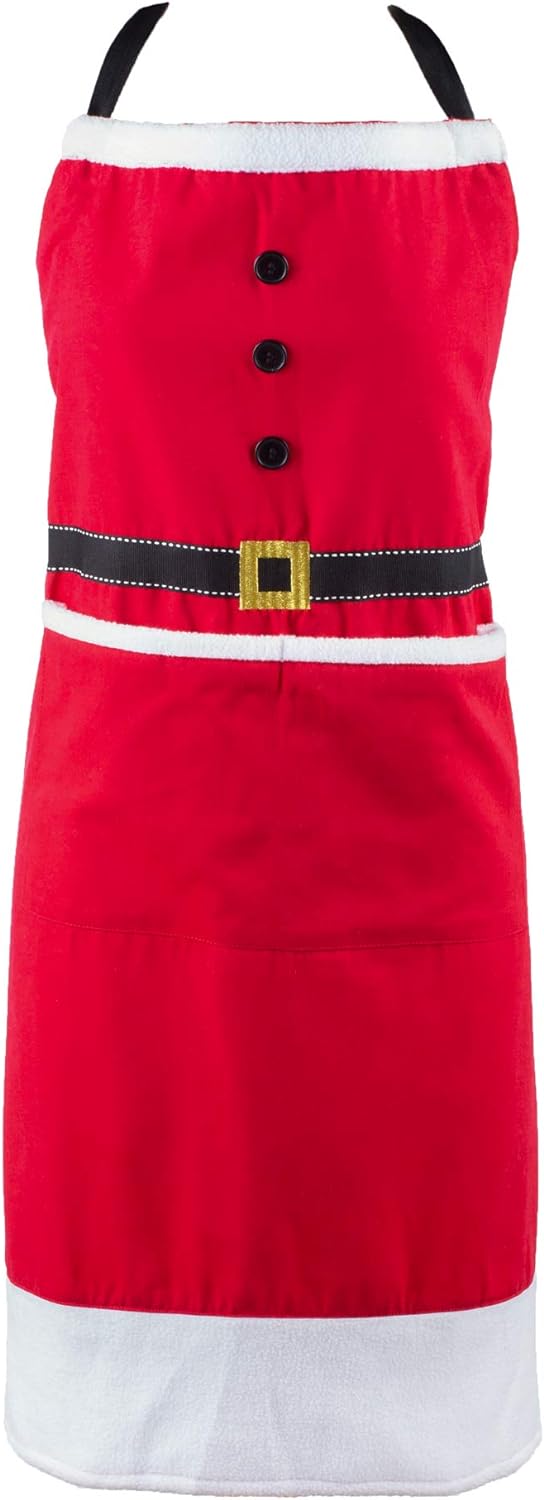 DII Unisex Kitchen Christmas Apron for Women & Men Adjustable Ties and Large Front Pockets