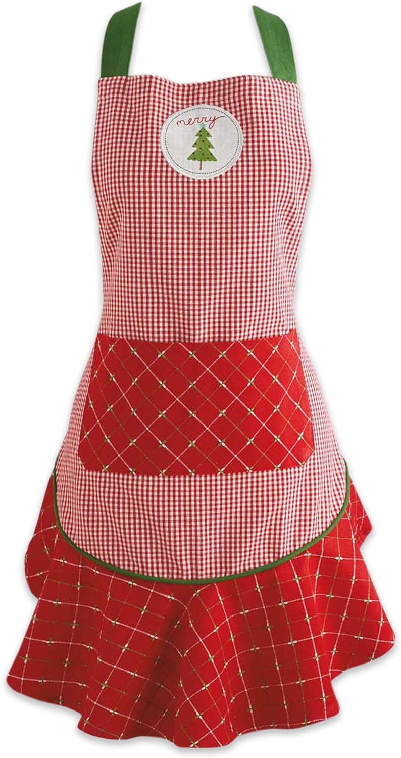 DII Women' Christmas Kitchen Apron Adjustable Adult Size for Cooking, Baking, Crafting & Entertaining