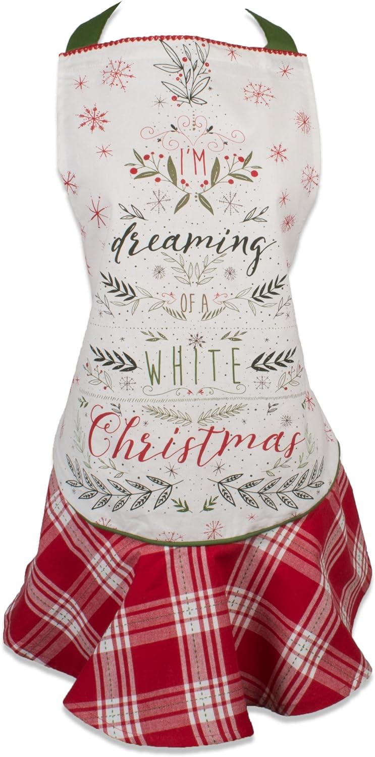 DII Women' Christmas Kitchen Apron Adjustable Adult Size for Cooking, Baking, Crafting & Entertaining