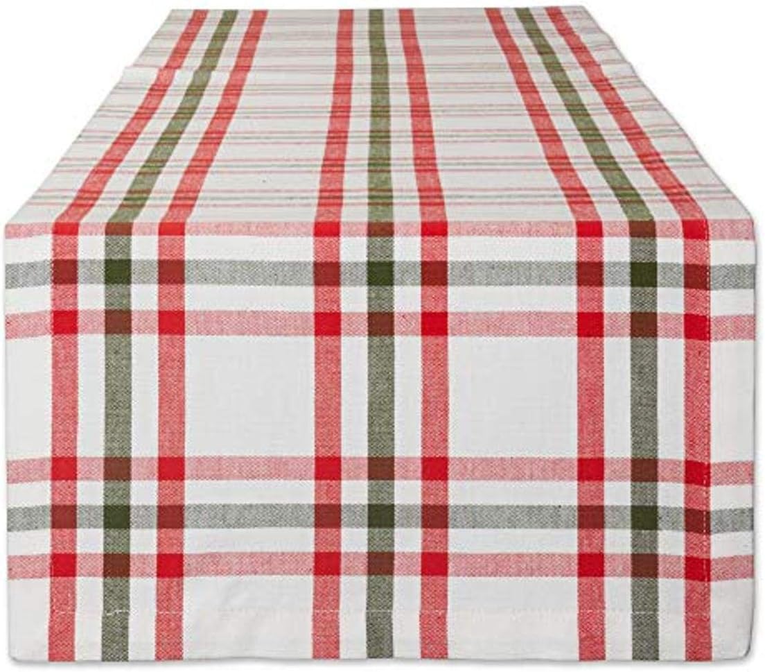 DII Jolly Christmas Tree Collection Holiday Table & Kitchen Dcor, Table Runner, 14x72, Christmas Plaid