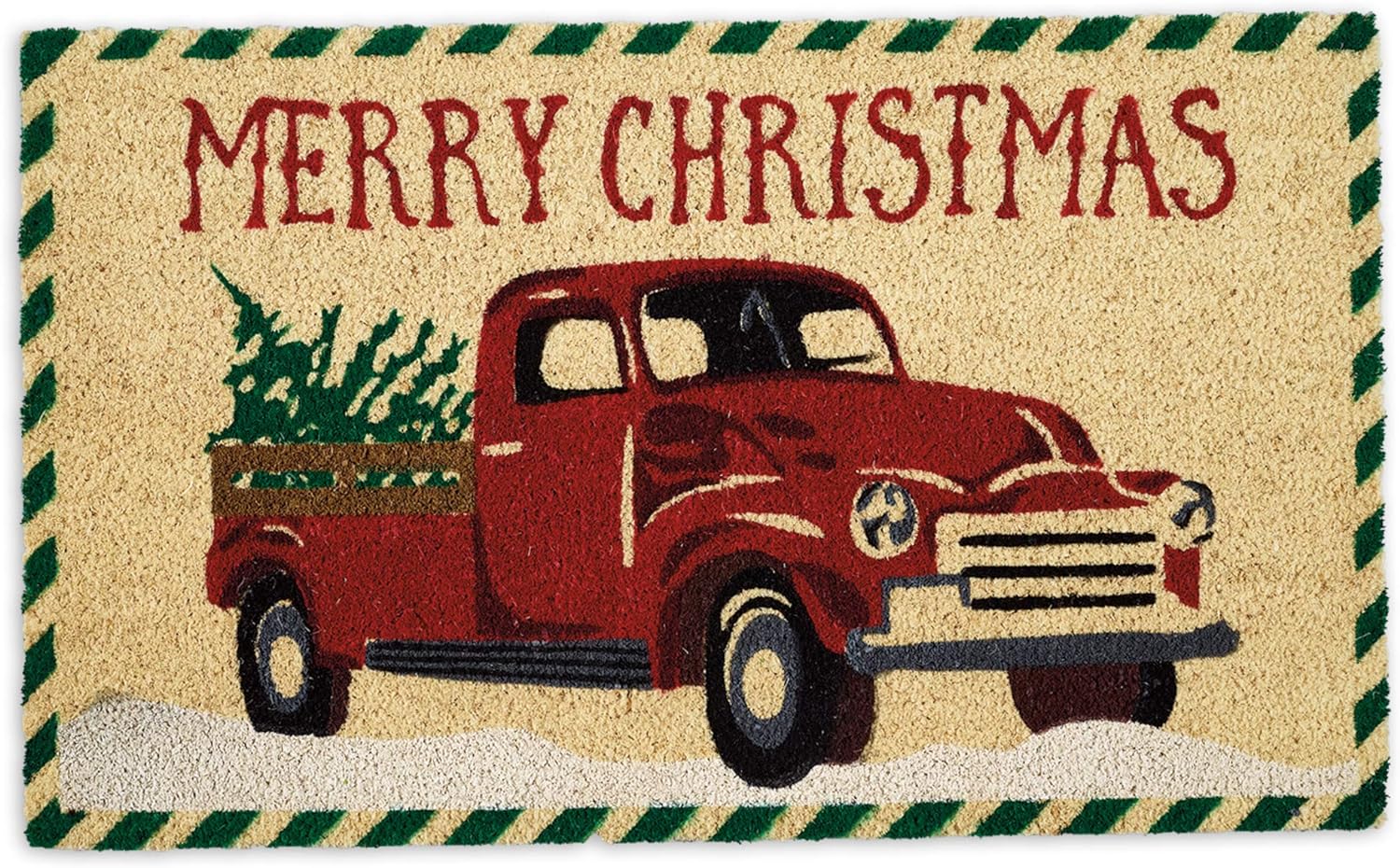 DII Outdoor Christmas Door Mat Collection Decorative Holiday Doormat, Front Porch Dcor, 17x29, Farmhouse Red Truck