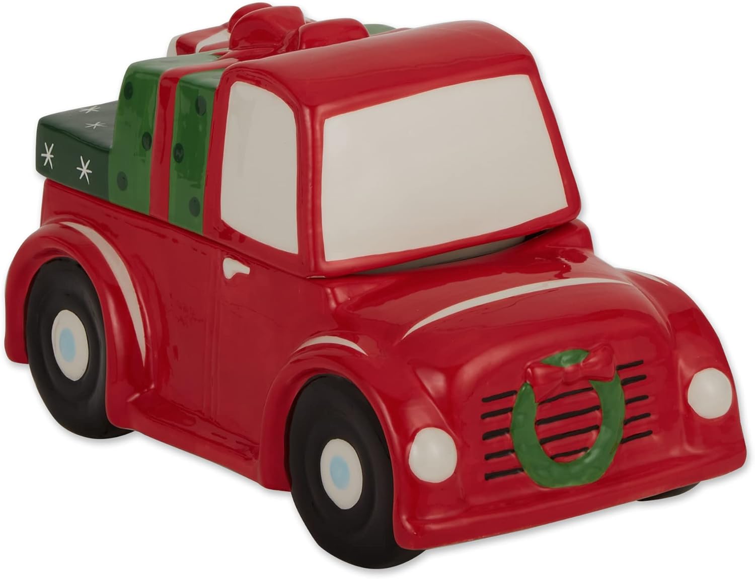 DII Seasonal Holiday Baking Collection Decorative Kitchen Servewrucke, 10.5x6x6.5, Red Christmas Truck Cookie Jar