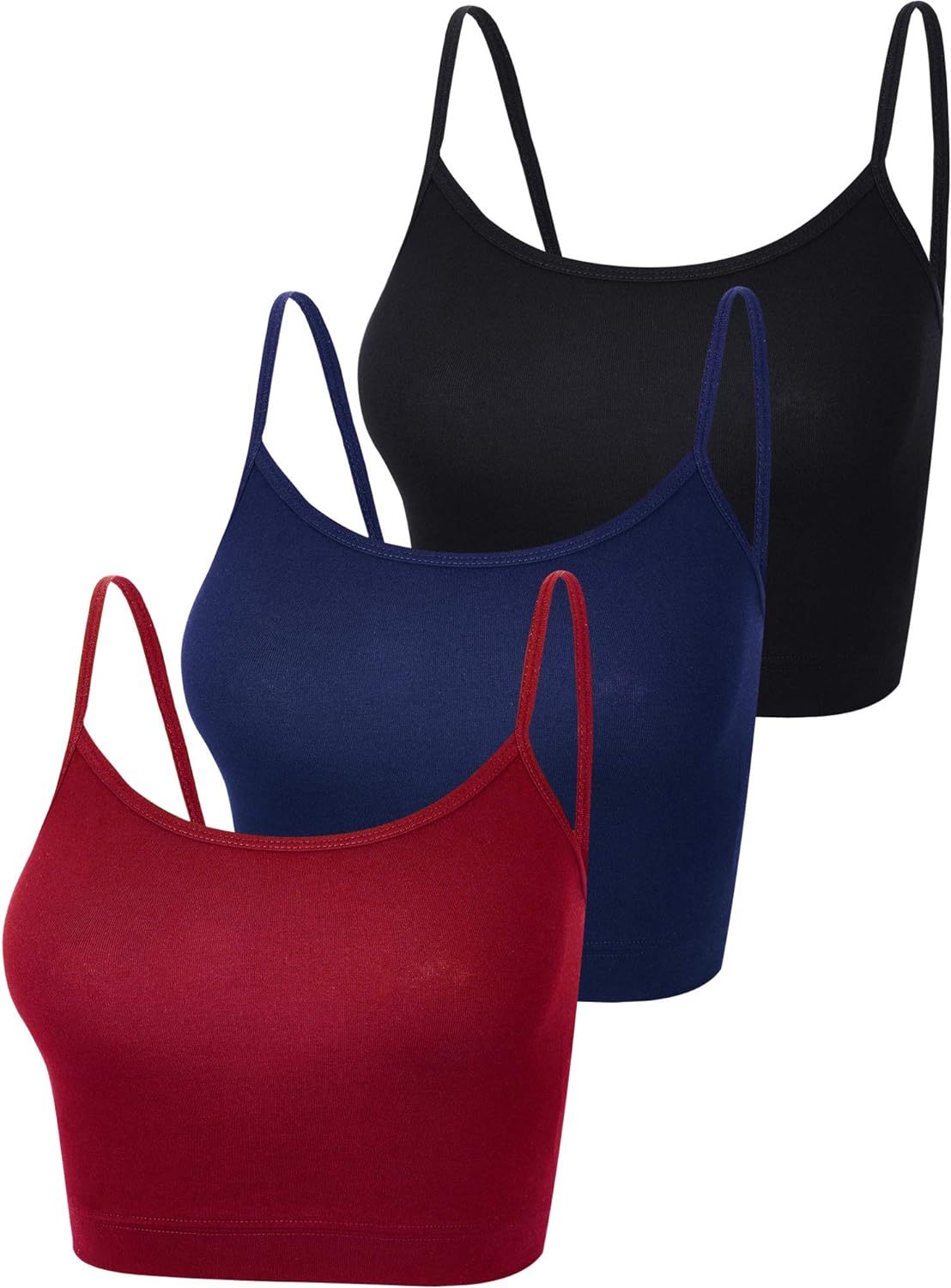 Boao 3 Pcs Crop Camisole Top Spaghetti Strap Tank Sleeveless Crop Tank Top for Women Sports