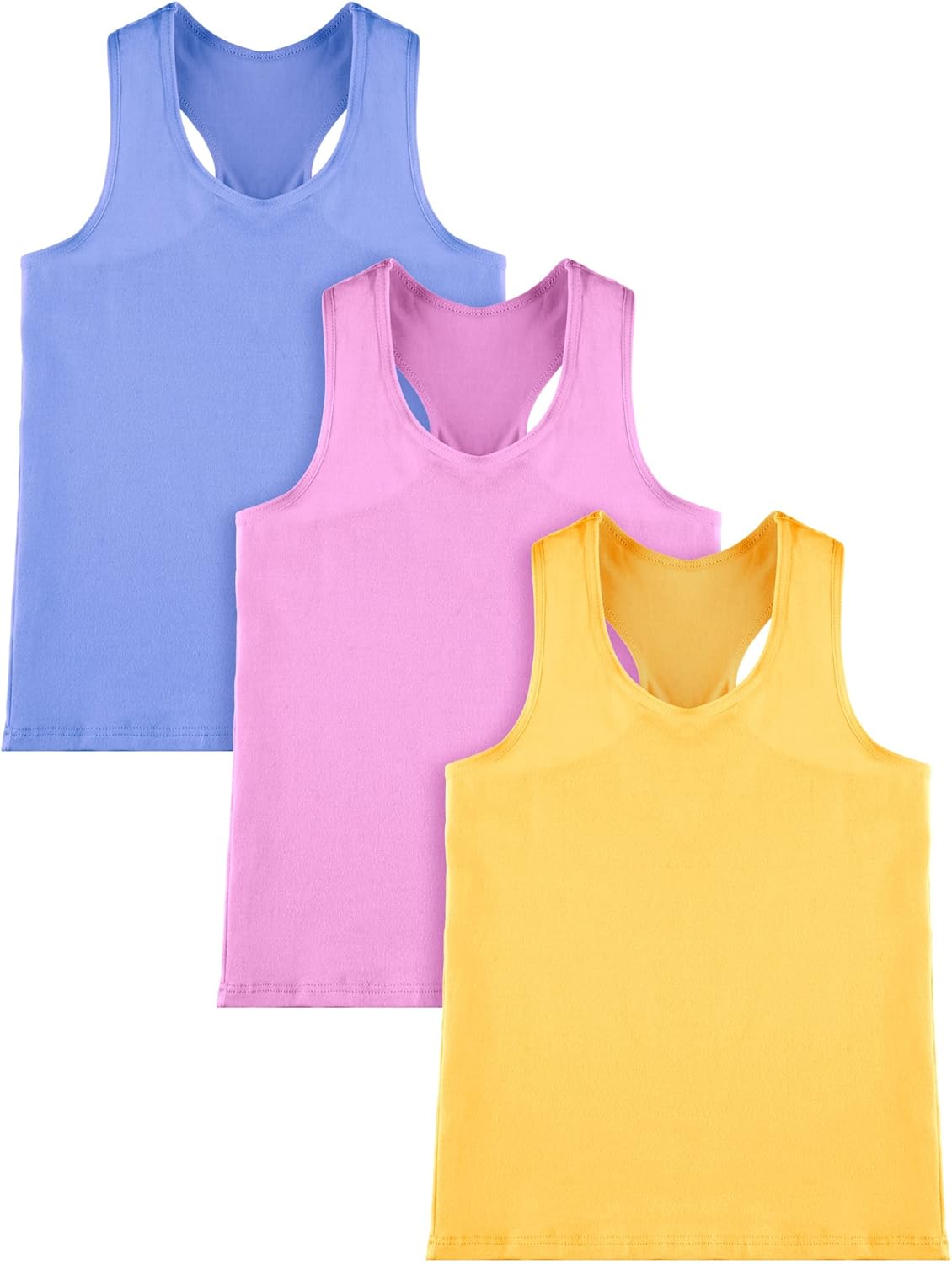 3 Pieces Girls Dance Tank Top Racerback Crop Tank Top Sleeveless Dance Top for Ballet Gymnastics Dancewear